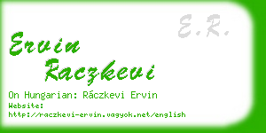 ervin raczkevi business card